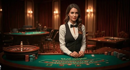 Live dealer table with multiple camera angles